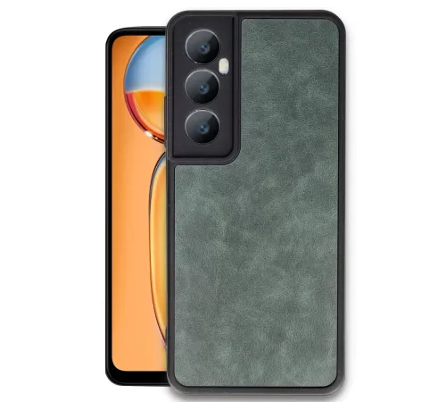 Realme C65 Kılıf Aras Deri Kapak - Koyu Yeşil
