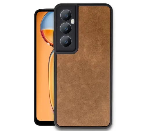 Realme C65 Kılıf Aras Deri Kapak - Taba