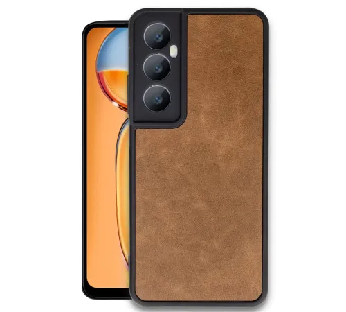 Realme C65 Kılıf Aras Deri Kapak - Taba