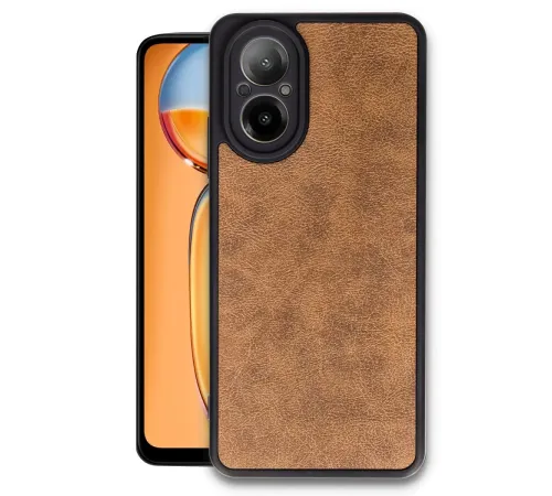 Realme 12 Lite Kılıf Aras Deri Kapak - Taba