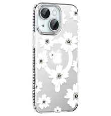 Apple iPhone 14 Floral Magsafe Kapak - Beyaz