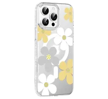 Apple iPhone 15 Pro Floral Magsafe Kapak - Sarı