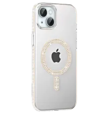 Apple iPhone 14 Move Taşlı Magsafe Kapak - Pembe