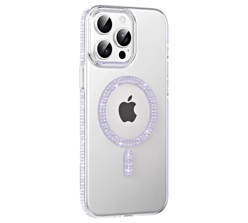 Apple iPhone 14 Pro Max Move Taşlı Magsafe Kapak - Lila