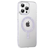 Apple iPhone 15 Pro Move Taşlı Magsafe Kapak - Lila