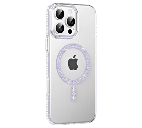 Apple iPhone 16 Pro Max Move Taşlı Magsafe Kapak - Lila
