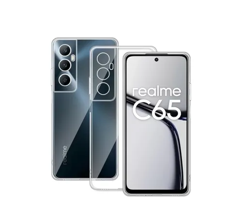 Realme C65 Kılıf Lüx Şeffaf Silikon