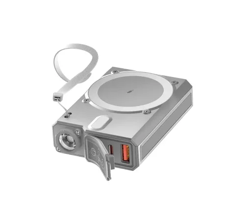 J38 10.000 mAh 20W PD Led Işıklı Magsafe Powerbank - Gri