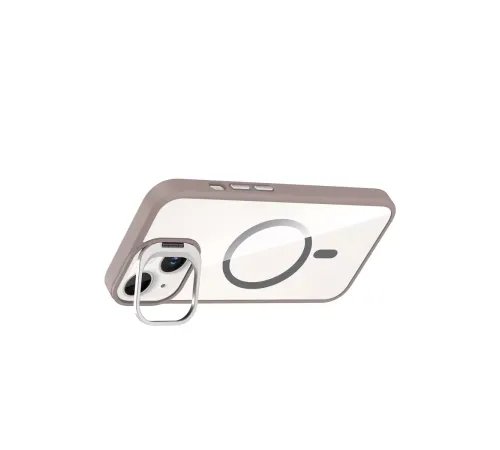 Apple iPhone 14 Remim Lensli Magsafe Standlı Kapak - Titan Gri