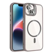 Apple iPhone 14 Remim Lensli Magsafe Standlı Kapak - Titan Gri