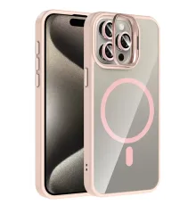 Apple iPhone 14 Pro Max Remim Lensli Magsafe Standlı Kapak - Pembe