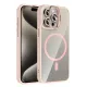 Apple iPhone 14 Pro Max Remim Lensli Magsafe Standlı Kapak - Pembe