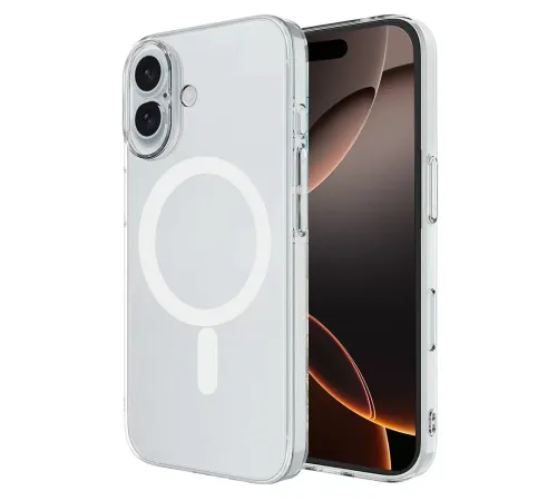 Apple iPhone 16 Plus Kılıf Magneticsafe Şeffaf Silikon - Şeffaf