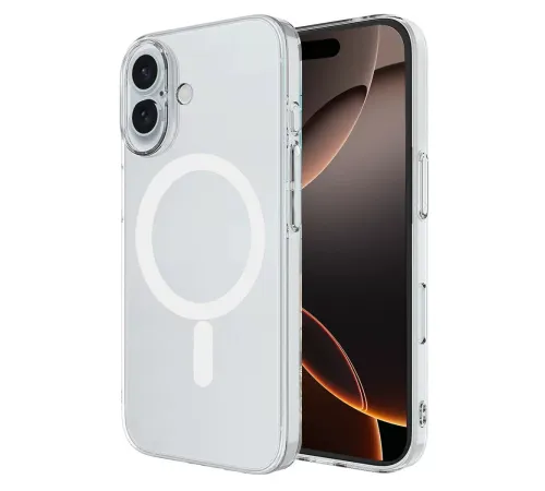 Apple iPhone 16 Plus Kılıf Magneticsafe Şeffaf Silikon - Şeffaf