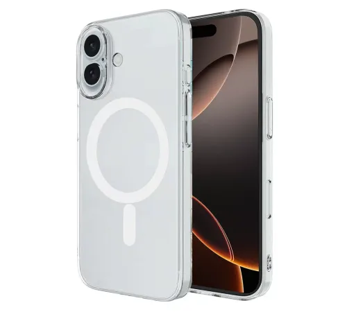 Apple iPhone 16 Plus Kılıf Magneticsafe Şeffaf Silikon - Şeffaf