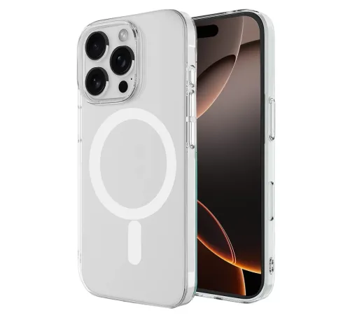 Apple iPhone 16 Pro Max Kılıf Magneticsafe Şeffaf Silikon - Şeffaf