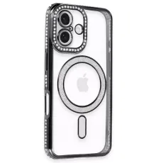 Apple iPhone 16 Kılıf Joke Simli Magneticsafe Kılıf - Siyah