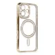 Apple iPhone 16 Kılıf Joke Simli Magneticsafe Kılıf - Gold