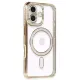Apple iPhone 16 Kılıf Joke Simli Magneticsafe Kılıf - Gold
