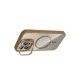 Apple iPhone 15 Pro Max Remim Lensli Magsafe Standlı Kapak - Kahverengi