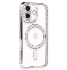 Apple iPhone 16 Kılıf Joke Simli Magneticsafe Kılıf - Pembe