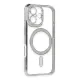 Apple iPhone 16 Kılıf Joke Simli Magneticsafe Kılıf - Gümüş