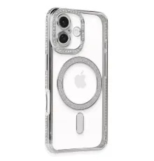 Apple iPhone 16 Kılıf Joke Simli Magneticsafe Kılıf - Gümüş
