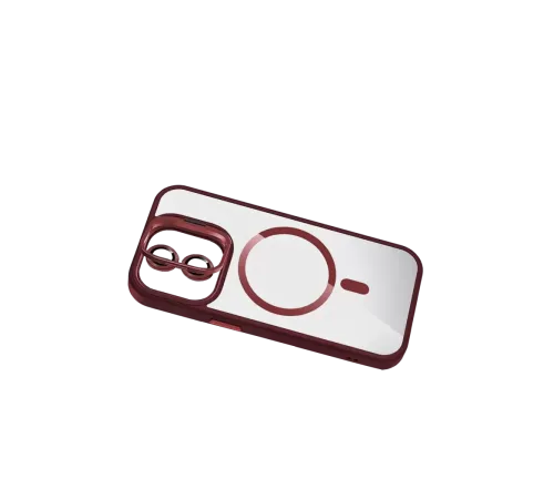 Apple iPhone 11 Remim Lensli Magsafe Standlı Kapak - Bordo