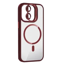 Apple iPhone 11 Remim Lensli Magsafe Standlı Kapak - Bordo