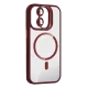 Apple iPhone 11 Remim Lensli Magsafe Standlı Kapak - Bordo