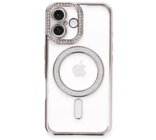 Apple iPhone 16 Plus Kılıf Joke Simli Magneticsafe Kılıf - Pembe