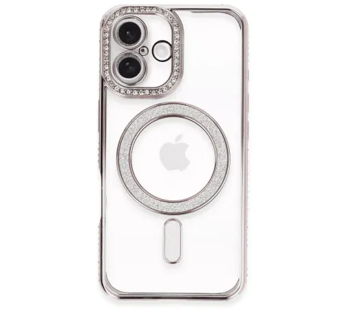 Apple iPhone 16 Plus Kılıf Joke Simli Magneticsafe Kılıf - Pembe