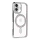Apple iPhone 16 Plus Kılıf Joke Simli Magneticsafe Kılıf - Gümüş