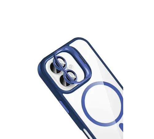 Apple iPhone 16 Remim Lensli Magsafe Standlı Kapak - Lacivert