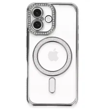 Apple iPhone 16 Plus Kılıf Joke Simli Magneticsafe Kılıf - Gri