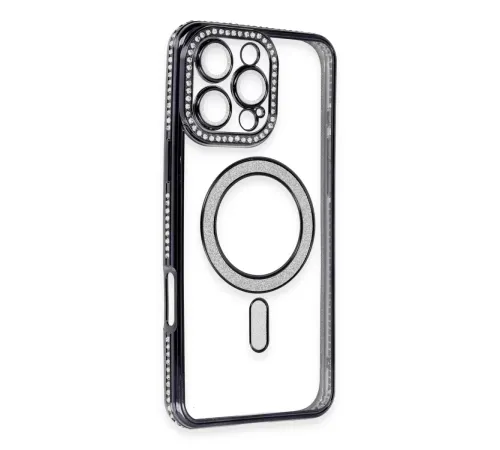 Apple iPhone 16 Pro Kılıf Joke Simli Magneticsafe Kılıf - Siyah
