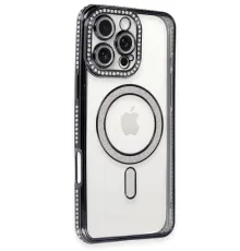Apple iPhone 16 Pro Kılıf Joke Simli Magneticsafe Kılıf - Siyah