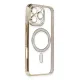 Apple iPhone 16 Pro Kılıf Joke Simli Magneticsafe Kılıf - Gold