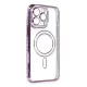 Apple iPhone 16 Pro Kılıf Joke Simli Magneticsafe Kılıf - Derin Mor