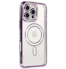 Apple iPhone 16 Pro Kılıf Joke Simli Magneticsafe Kılıf - Derin Mor