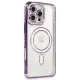 Apple iPhone 16 Pro Kılıf Joke Simli Magneticsafe Kılıf - Derin Mor