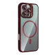 Apple iPhone 16 Pro Remim Lensli Magsafe Standlı Kapak - Bordo