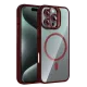 Apple iPhone 16 Pro Remim Lensli Magsafe Standlı Kapak - Bordo