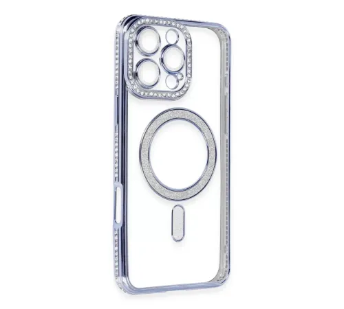 Apple iPhone 16 Pro Kılıf Joke Simli Magneticsafe Kılıf - Mavi