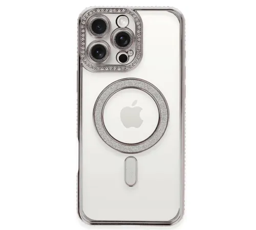 Apple iPhone 16 Pro Kılıf Joke Simli Magneticsafe Kılıf - Pembe