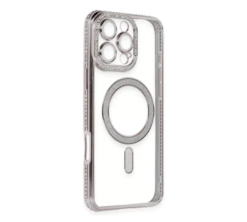 Apple iPhone 16 Pro Kılıf Joke Simli Magneticsafe Kılıf - Pembe