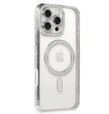 Apple iPhone 16 Pro Kılıf Joke Simli Magneticsafe Kılıf - Gümüş