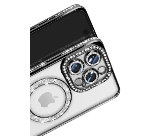 Apple iPhone 16 Pro Max Kılıf Joke Simli Magneticsafe Kılıf - Siyah