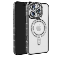 Apple iPhone 16 Pro Max Kılıf Joke Simli Magneticsafe Kılıf - Siyah