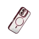 Apple iPhone 16 Plus Remim Lensli Magsafe Standlı Kapak - Bordo